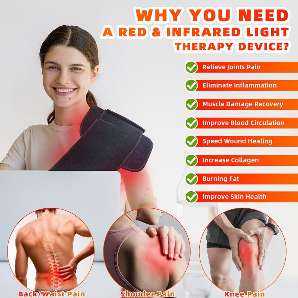 LumiRelief Red Light Therapy Pad - Pain relief in use